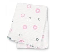 Lange mousseline - cercles roses