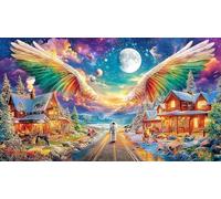 L'ange Qui dort dans Le Ciel étoilé Puzzle pour Adultes: 1000 Pièces en Carton Recyclé pour la Décoration 75x50cm/1000pcs