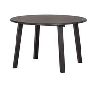LANGEJAN - Table de repas ronde extensible en chêne noir D 120 Noir