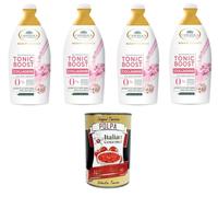 L'Angelica Beauty Essence Body Wash Tonic Boost Collagène aux Extraits de Café Vert - 4 x 520 ml + Italian Gourmet Polpa 400 g