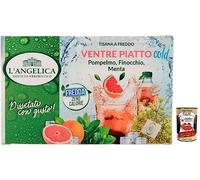 L'Angelica Tisana Ventre Piatto Tisane froide au goût pamplemousse, fenouil et menthe 18 filtres + Italian Gourmet Polpa di Pomodoro Boîte de 400 g