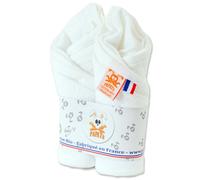 PAPATE - Lot de 2 Langes Bébé 50x50cm en Coton Bio Ultra Doux - Multi-usages : Doudou, Bavoir, Tapis à Langer - Absorbants & Séchage Rapide - Fabriqués en France - Blanc