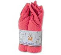 PAPATE - Lot de 2 Langes Bébé 50x50cm en Coton Bio Ultra Doux - Multi-usages : Doudou, Bavoir, Tapis à Langer - Absorbants & Séchage Rapide - Fabriqués en France - Fraise