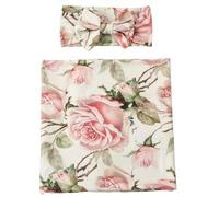 Langes pour nouveau-nés couverture d'emmaillotage pour bébé avec bandeau 31 x 31 pouces enveloppes chaudes et confortables avec bandeau à nœud couverture d'emmaillotage en coton pour berceau poussette