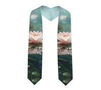 Langhbozdp Châle élégant avec imprimé fleur de lotus et libellule - Écharpe unisexe pour diplômé - Commencements académiques d'honneur, coin pointu, Taille unique