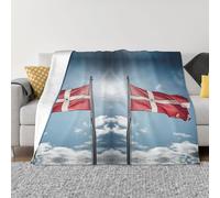 Langhbozdp Couverture en flanelle douce et légère avec imprimé drapeau danois pour literie, canapé et voyage