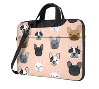 Langhbozdp Housse pour ordinateur portable de 13/14/15,6" avec bandoulière et poche - Imprimé français, Noir/blanc, 13 inch