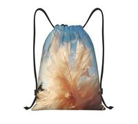Langhbozdp Sac à dos avec cordon de serrage imprimé notes de musique Flying Bird Sac à dos de sport Sac à cordon Sac de yoga pour homme et femme, Noir , S
