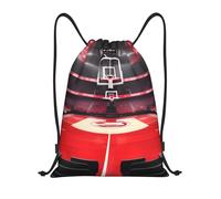 Langhbozdp Sac à dos avec cordon de serrage pour homme et femme Motif arènes de basket-ball, Noir , M