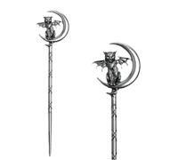 LANGHONG QHZB Lot de 2 épingles à cheveux rétro en forme de croissant de lune pour femme, parfaites pour Halloween et coiffure épaisse