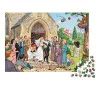L'Anglais Country Wedding Confetti Clash Puzzle en Bois Imperméable Puzzles De 1000 Pièces pour Adultes Amusant De Décoration pour La Maison