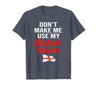 l'Angleterre drôle ne me Fait Pas Utiliser ma Voix Britannique T-Shirt, Homme, Bleu Chiné, S