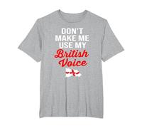 l'Angleterre drôle ne me Fait Pas Utiliser ma Voix Britannique T-Shirt, Homme Grandes Tailles, Gris Chiné, 5X Tall