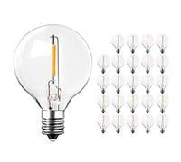 LangPlus+ Lot de 25 Ampoules LED de Rechange G40, 1W E12 Petite Ampoule Edison à Vis, Ampoules Globe Edison en Verre Clair Blanc Chaud 2200K pour Guirlandes Lumineuses Intérieures et Extérieures