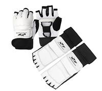 LangRay Ensemble de Gants de Boxe et Protège-Pieds Taekwondo, équipement pour Entraînement MMA, Karaté, Arts Martiaux, Sac de Frappe, Kickboxing, Combat (M)