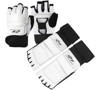 LangRay Ensemble de Gants de Boxe et Protège-Pieds Taekwondo, équipement pour Entraînement MMA, Karaté, Arts Martiaux, Sac de Frappe, Kickboxing, Combat (S)