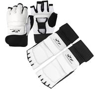 LangRay Ensemble de Gants de Boxe et Protège-Pieds Taekwondo, équipement pour Entraînement MMA, Karaté, Arts Martiaux, Sac de Frappe, Kickboxing, Combat (L)