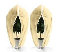 LangRay Voile Hivernage Plante, Housse d'hivernage pour Plantes Exterieur 80g/㎡ avec Fermeture éclair et Cordon de Serrage Bâche Housses de Protection pour Palmiers Olivier (Blanc cassé, 80x120 2pcs)
