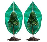 LangRay Voile Hivernage Plante, Housse d'hivernage pour Plantes Exterieur 80g/㎡ avec Fermeture éclair et Cordon de Serrage Bâche Housses de Protection pour Palmiers Olivier (Vert, 80x120 2pcs)