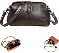 Langrents, sac à main Langrents, sac à main rétro Langrents, sac à main rétro en cuir de qualité supérieure, sac à main en cuir italien, sac de médecin rétro en cuir de qualité supérieure, café, m