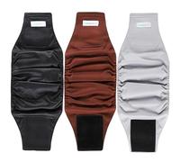 Langsprit Lot de 3 bandes ventrales pour chiens - Bandes absorbantes et lavables - Couches réutilisables pour chien (noir, gris, café, taille XXL)