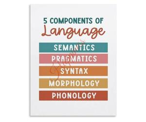 Language Components Poster Phonology Morphology Syntax Semantics Pragmatics Classroom Decor Canvas(Unframed,16x24inch(40x60cm))