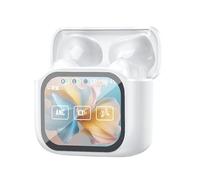 Language Translator Earbuds - PC ABS 4 x 3 cm Compact Size | Wireless Real Time Translation Earphones With LED Display | Noise Annulation Smart Translating Headset Supporting 140 Languages For Travel