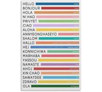 Languages Hello Poster Educational Multicultural | Encourage respect for different traditions through simple words(Framed,16x24inch(40x60cm))