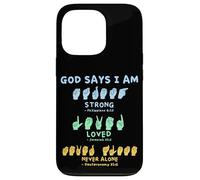 Langue des Signes américaine Mains Verset biblique christianisme Coque pour iPhone 13 Pro