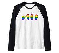 Langue des Signes Amour LGBT Pride Month Rainbow Gay Lesbian Cadeau Manche Raglan