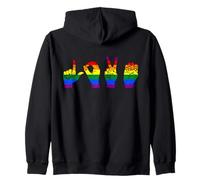 Langue des Signes Amour LGBT Pride Month Rainbow Gay Lesbian Cadeau Sweat à Capuche