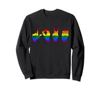 Langue des Signes Amour LGBT Pride Month Rainbow Gay Lesbian Cadeau Sweatshirt