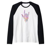 Langue des Signes ASL Be Kind | Retro Groovy - Melting Art Manche Raglan