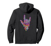 Langue des Signes ASL Be Kind | Retro Groovy - Melting Art Sweat à Capuche