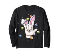 Langue des Signes ASL Sourd Teacher Interprète Œufs Oreilles de Lapin Manche Longue