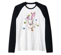 Langue des Signes ASL Sourd Teacher Interprète Œufs Oreilles de Lapin Manche Raglan