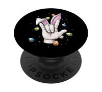 Langue des Signes ASL Sourd Teacher Interprète Œufs Oreilles de Lapin PopSockets PopGrip Adhésif