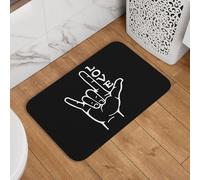 Langue des Signes « Je t'aime » Tapis De Bain Absorbant Paillasson Intérieur Antidérapant Welcome Paillassons pour Porte Chambre Extérieur 40X60Cm