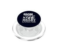 Langue des Signes Langue du cœur Culture sourde ASL PopSockets PopGrip pour MagSafe