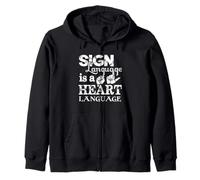 Langue des Signes Langue du cœur Culture sourde ASL Sweat à Capuche