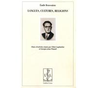 Langues, cultures, religions - Emile Benvéniste - Lambert-Lucas - broché - Etude