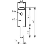 Languette 2.8 x 0.8 mm Vogt Verbindungstechnik 3780A08.68 180 ° non isolé métal 100 pc(s)
