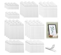 Languettes Accroche Tableau 48 Paires (96 Bandes), Accroche Tableau sans Percer, Bandes de Suspension Résistantes à l'Eau, Accroche Cadre Sans Percer pour Photos Accrocher des Cadres Décos de Noël