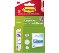 Languettes accroche tableaux moyen modèle 4 paires (8) blanc support 5 kg fixation murale sans outils sans dommage