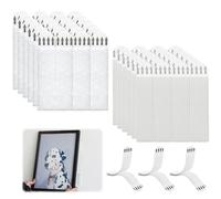 Languettes Accroches Tableaux sans Percer, 24 Paires [48 Bandes] - Bandes de Suspension Résistantes pour Accrocher Cadres et Décos de Noël - Grande 19*93mm