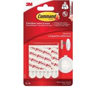 Languettes adhésives - 3M Command - 10 moyennes - Blanc - Décoratives - Sans traces