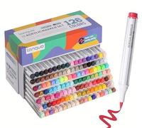languo 126 Couleurs Feutres Acrylique, 1-6mm Marqueur Peinture Acrylique Stylo Pointe Pinceau - Acrylic Paint Marker à Base D'eau pour Pierres, Papier, Tissus,Bois, Cailloux,Verre et Plastique