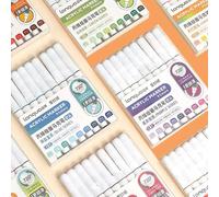 Languo-Ensemble de stylos marqueurs acryliques à pinceau souple, stylos de peinture d'art, stylos de graffiti d'étudiant, proximité de la main de bricolage, M720, 9 pièces par boîte COLOUR OF SKIN 2.0