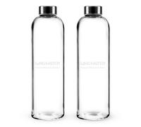 LANGWATER Bouteilles en verre avec bouchon métallique - 1 L (lot de 2)