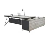 LANGWEI 79in,Bureau De Direction en Forme De L, Bureau De Bureau À Domicile De Style Industriel avec Classeurs De Rangement, Mobilier De Bureau À L'esthétique Géométrique Moderne